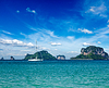 Tropical sea with yacht and islands. Thailand | Stock Foto