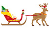 Vector clipart: christmas santa sleigh with reindeer