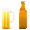Vector clipart: beer bottle and glass