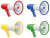 Vector clipart: colored megaphones
