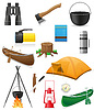 Vector clipart: set icons items for outdoor recreation
