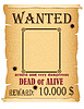 Vector clipart: announcement wanted criminal poster