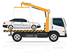 Vector clipart: tow truck for transportation faults and emergency
