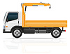 Vector clipart: truck with small crane for construction