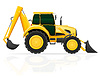 Vector clipart: tractor with bucket front and rear