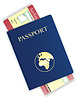 Vector clipart: passport and airline ticket