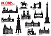 Vector clipart: Silhouettes of cities in UK
