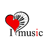 Vector clipart: music heart with text