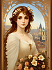 Frau im Jugendstil | Stock Illustration