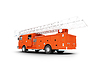 Firetruck длинный вид сзади | Иллюстрация