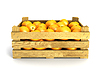 Caja de madera llena de naranjas | Ilustración