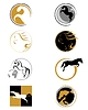 Vector clipart: set of logos with a horse