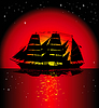 Vector clipart: sailboat at sunset
