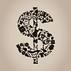 Vector clipart: Clothes dollar