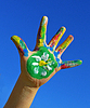 Painted kid hand | Stock Foto