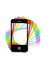 Photo 300 DPI: Modern phone of type ipad with color shadows
