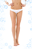 Healthy legs in white bikini panties | Stock Foto