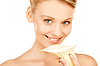 Beautiful woman with calla flower | Stock Foto