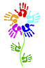 Vector clipart: flower prints of palms