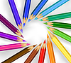 Vector clipart: colored pencils in a circle