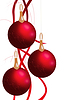 Photo 300 DPI: Christmas balls hanging with tapes 