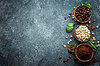 Photo 300 DPI: Coffee background, top view