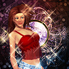 Photo 300 DPI: Music poster with brunette girl