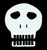 Vector clipart: Black and white human skull