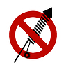 Vector clipart: No, Ban or Stop signs. Firework rocket, petard icon