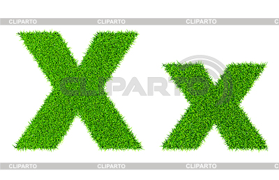 Grass letter X | High resolution stock illustration |ID 4632408