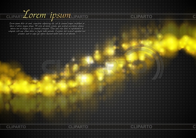 Shiny ondas amarillas sobre fondo oscuro | Ilustración vectorial de stock |ID 3499454
