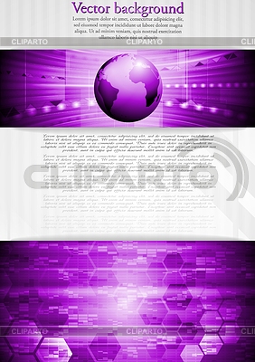 Tech-Hintergrund mit Globus | Stock Vektorgrafik |ID 3597679