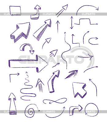 Flechas del doodle como elementos de diseño | Ilustración vectorial de stock |ID 3642207