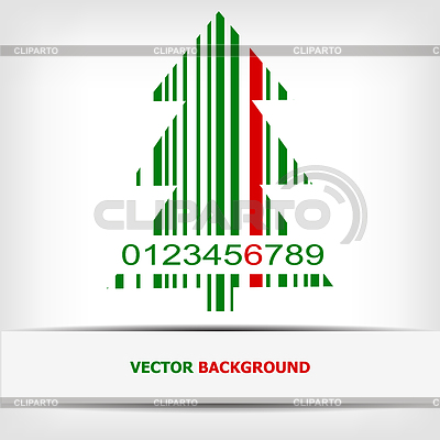 Abstracto verde árbol de Navidad de fondo del código de barras | Ilustración vectorial de stock |ID 3443265