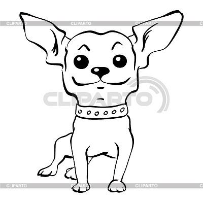 Boceto gracioso perro chihuahua que se sienta | Ilustración vectorial de stock |ID 5804722