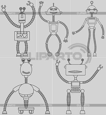 Establecer robots lindos | Ilustración vectorial de stock |ID 3478736