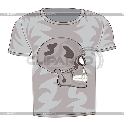 Camiseta con dibujo de cráneo | Ilustración vectorial de stock |ID 5220315
