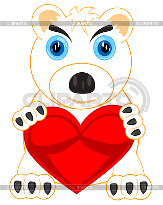Oso polar con el corazón | Ilustración vectorial de stock |ID 5534534
