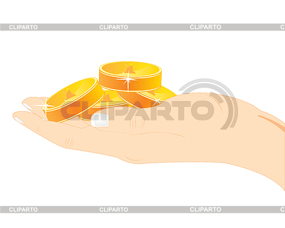 Coins in hand | Stock Vector Graphics |ID 5606307