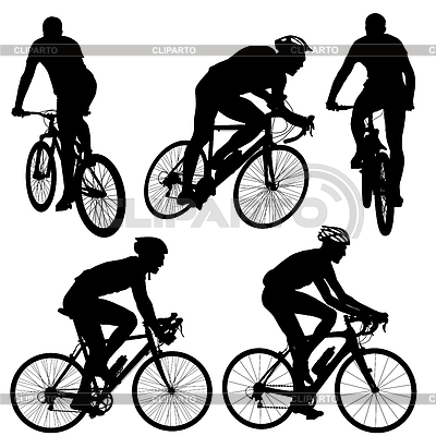 Set silhouette of cyclist male.  | Stock Vector Graphics |ID 5375664