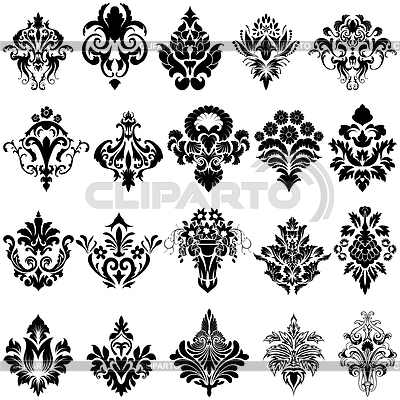 Damasco emblema conjunto | Ilustración vectorial de stock |ID 5290757