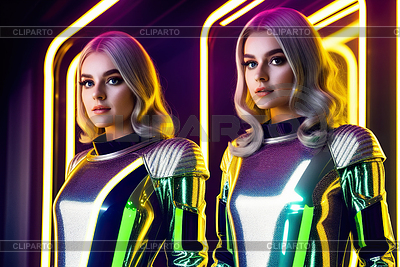 Futuristic glittery suits | High resolution stock illustration |ID 7434027