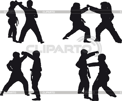 Niño karate kumite | Ilustración vectorial de stock |ID 6465259