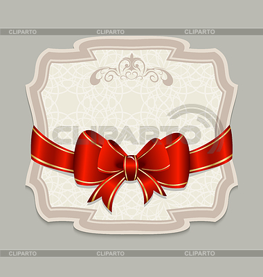 Vintage label mit roter Schleife für Design Verpackung | Stock Vektorgrafik |ID 3446203