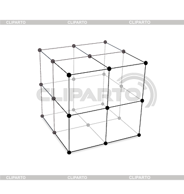 Cube Hecho es de malla poligonal Elemento | Ilustración vectorial de stock |ID 5125662