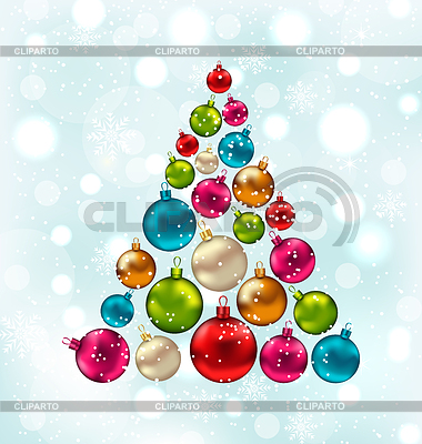 Árbol de navidad abstracto Made in Bolas coloridas | Ilustración vectorial de stock |ID 5387763