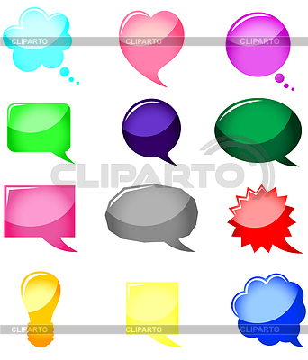 Establecer burbujas brillantes del habla | Ilustración vectorial de stock |ID 3669447
