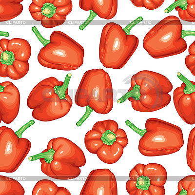 Pimientos rojos sin patrón | Ilustración vectorial de stock |ID 3679188