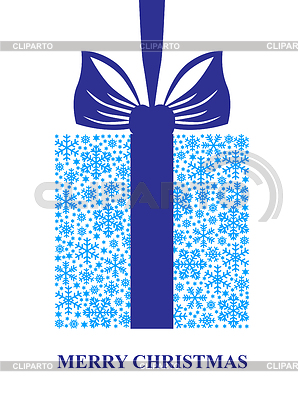Box Schneeflocken mit blauem Band gebunden | Stock Vektorgrafik |ID 5446315