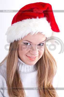 Schöne Mädchen in Weihnachtsmütze | Foto mit hoher Auflösung |ID 3392557